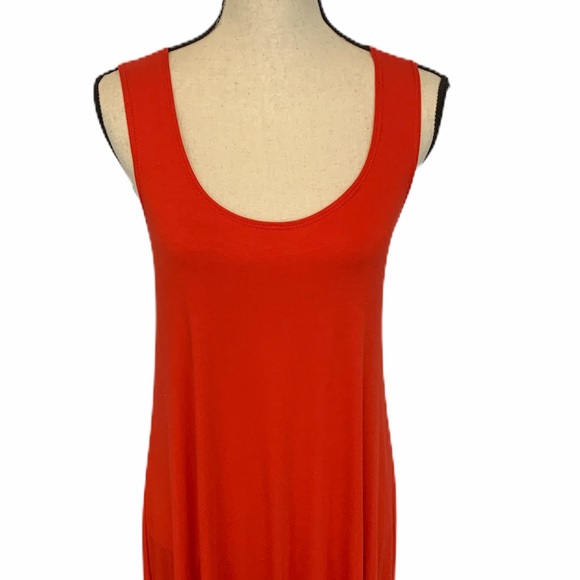 ❗️Clearance ❗️Fringe Bottom Canary Red Tank Dress - Picture 5 of 7